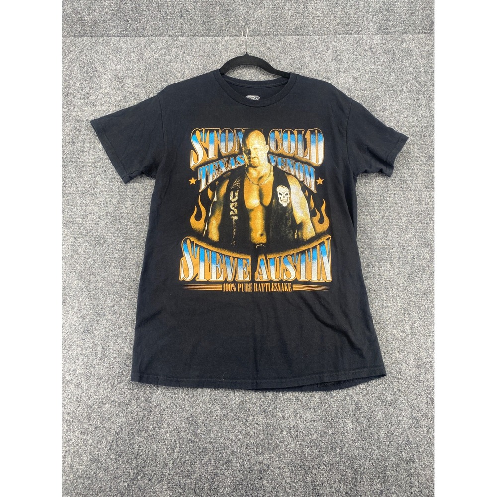 WWE Legends Stone Cold Steve Austin T Shirt Mens Medium Black Texas Rattlesnake
